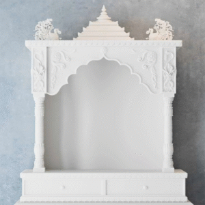 Wall-Mounted Marble Mandir (Makrana White)