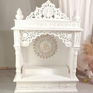 Marble Temple for Home (Mini Mandir with Carvings)