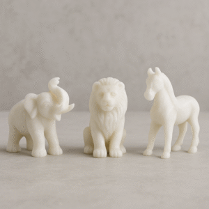 Miniature Marble Animal Sculptures (Elephants, Lions, Horses)