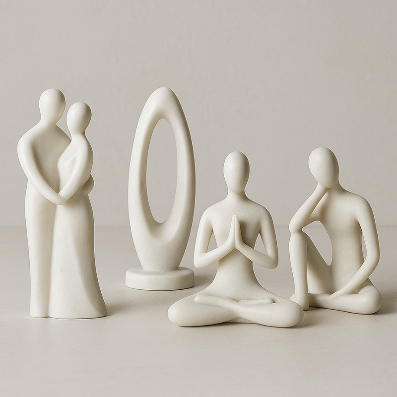Minimalist Modern Marble Figurines (Couples, Abstract, Yoga Poses)
