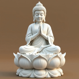 White Marble Buddha Head for Zen Decor