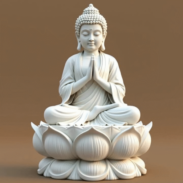 White Marble Buddha Head for Zen Decor