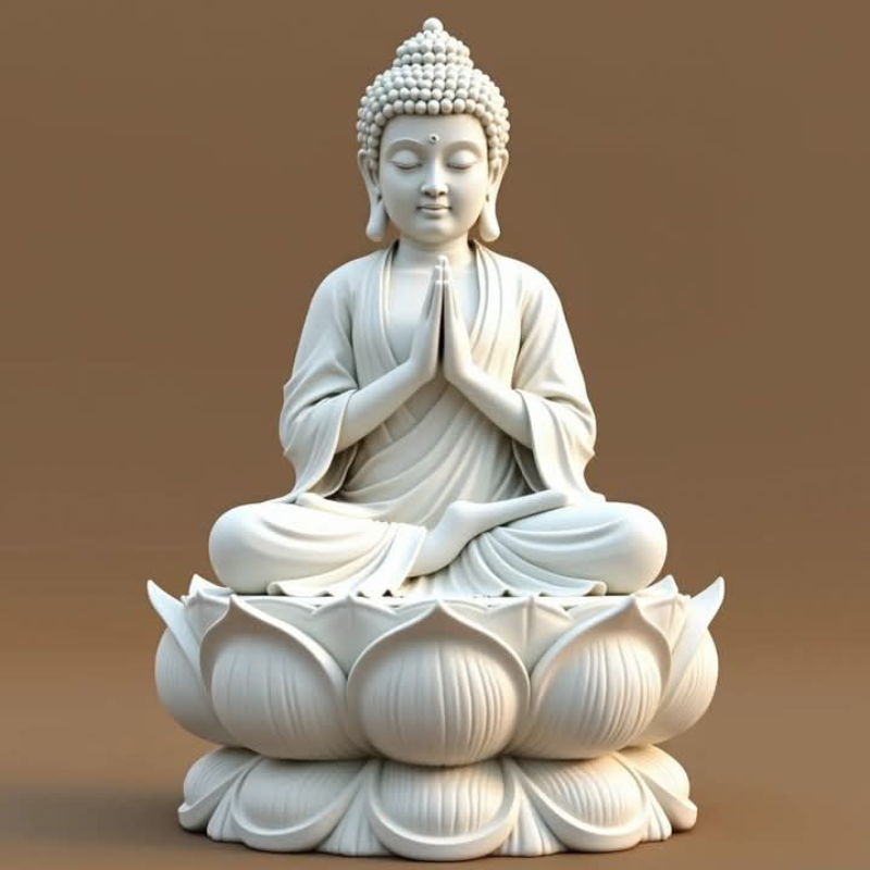 White Marble Buddha Head for Zen Decor